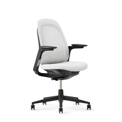 Haworth Breck Ergonomic Office Chair, Home Office Desk Chair, Lunar | Computer Desk Chair with Height-Adjustable Lumbar Support, Black Trim, and 4D-Arms - color: Lunar, style: Black Trim