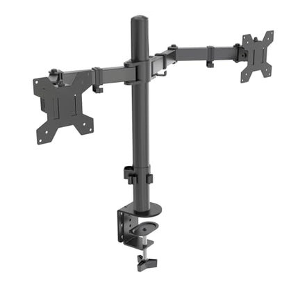 Dual Monitor Mount for 17-27 Inch Monitors up to 17.6 lbs, Desk Clamp