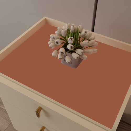 Leather Nightstand Cover,1.8mm Thick,15.75x23.6 Inch end Table Cover,Side Table Cover,Bedside Table Cover,Bedside Tablecloth.(Brown+Gray,15.75x23.6) - color: Brown+gray, size: 15.75" × 23.6"