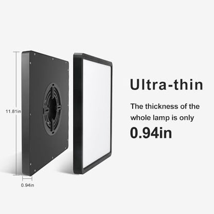12inch 24W LED Flush Mount Ceiling Light, 4000K Square LED Ceiling Light, Black Flat Panel Lighting for Bedroom, Kitchen, Living Room - color: Neutral White, size: Square-Black