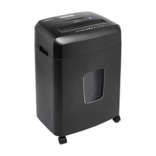 Amazon Basics 15-Sheet Cross Cut Paper Shredder for Home and Office, CD/Credit Card Shredder with 6 Gallon Wastebasket, Black - color: Black, size: 15 Sheet