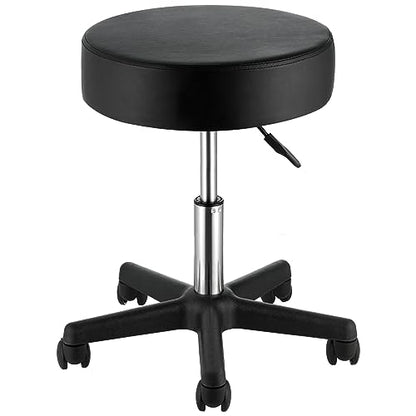 VEVOR Rolling Stools with Wheels 400LBS Weight Capacity Swivel Stools Chair - color: Black, size: 19.69"D x 19.69"W x 18.11"H