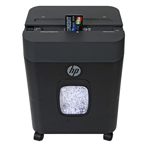HP - Micro Cut Paper Shredder, 8-Sheet with Slide Top for Home Office - size: 8 Sheet