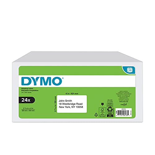 DYMO Authentic LW Standard Shipping Labels for LabelWriter Label Printers, White, 2-5/16" x 4", 24 Rolls of 300 (7,200 Total) - size: 2-5/16" x 4", style: 24 Rolls of 300