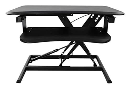 Lifting Desktop Computer Table,Standing Desk， Converter Board Display Workstation Office Stand Demo Laptop Lifter Easy to Sit Or to Reduce(Black) - color: Black