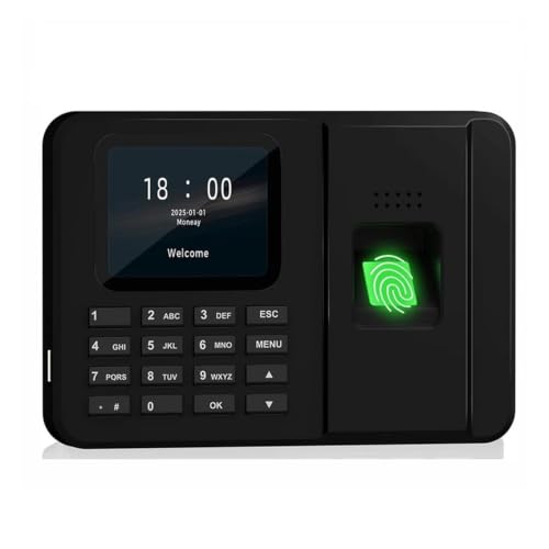 EU Plug Fingerprint Attendance Biometric Machine System Electric Time Clock Recorder Employee Keypad for Businesses