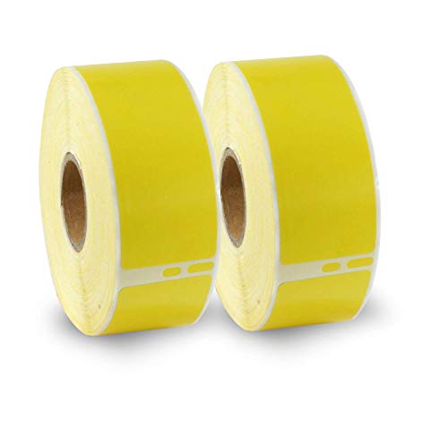 BETCKEY - Compatible DYMO 30252 (1-1/8" x 3-1/2") Address & Barcode Labels - Compatible with DYMO Labelwriter 450, 4XL & Zebra Printers[2 Rolls/700 Labels, Yellow] - color: Yellow, size: 30252 [1-1/8" x 3-1/2"]