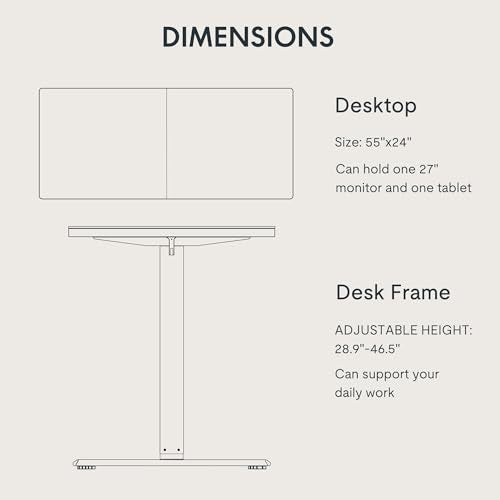 FLEXISPOT 55x24 Inch Electric Standing Desk, Black - color: Black, size: 55"x24"