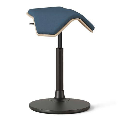 Branch Saddle Stool, Height-Adjustable Active Seat with Ergonomic Design - color: Pacific