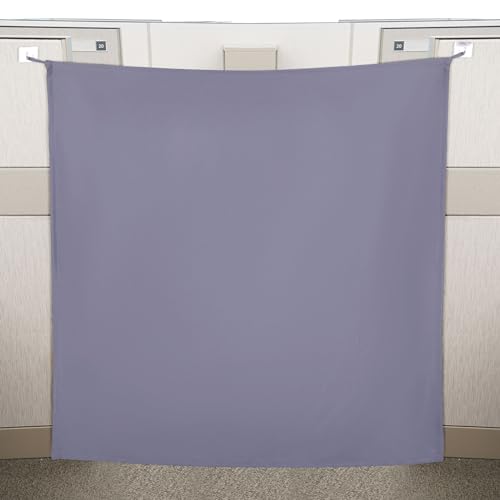 Pinkunn 40 x 48 Inch Office Cubicle Curtain with Stainless Steel Self Adhesive Hook Portable Privacy Door Partition Room Office Divider(Gray) - color: Grey