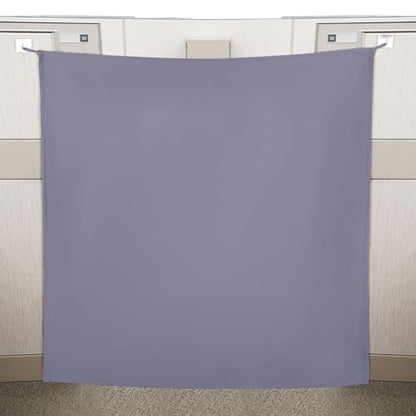 Pinkunn 40 x 48 Inch Office Cubicle Curtain with Stainless Steel Self Adhesive Hook Portable Privacy Door Partition Room Office Divider(Gray) - color: Grey