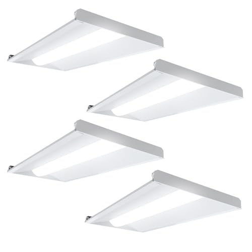 2x4 LED Troffer Center Basket Panel, Color Tunable 3500K/4000K/5000K, Watt Adjustable 34W/38W/45W-Up to 5625 Lumens, 0-10V Dimmable, 120-277V LED Troffer Panel Light, UL Listed - 4PK - color: 2X4 FT, size: 4PK