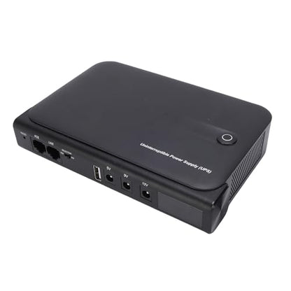 Mini UPS Battery Backup, 36W Uninterruptible Power Supply with DC 5V/9V/12V USB 5V LAN POE 15/24V Output and Real Time Monitoring Display for WiFi Router, Modem, Camera (US Plug 110V)