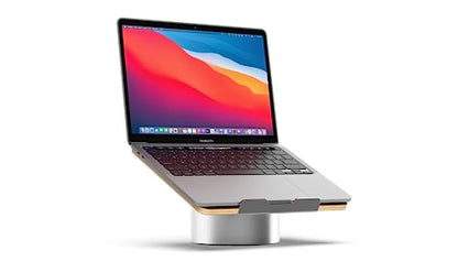 HumanCentric Laptop Riser for Desk, Maple Wood Top Space Gray Aluminum Base - color: Maple