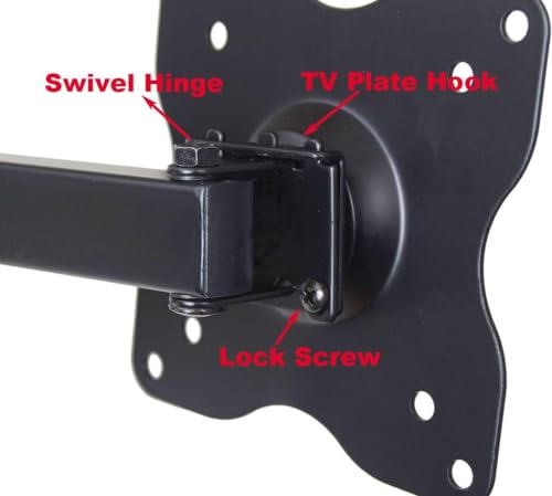VideoSecu ML12B TV Wall Mount Articulating Arm Monitor Bracket for Most 19"-32", Some up to 47" LCD LED Plasma Flat Panel Screen TV with VESA 100/75mm M79