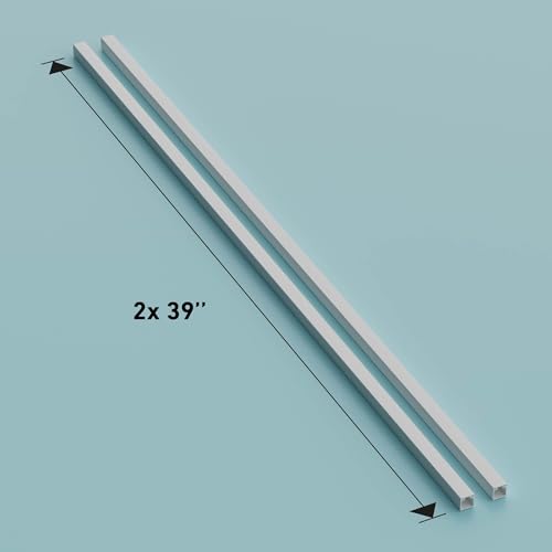 D-Line 6.56ft Cable Raceway, Self Adhesive Cord Cover, Hide Surface Wires, Paintable - 2X 0.63in (W) x 0.63in (H) x 39in Lengths - White - size: 2-Pack