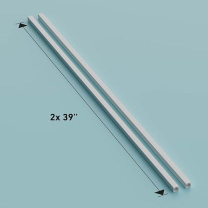 D-Line 6.56ft Cable Raceway, Self Adhesive Cord Cover, Hide Surface Wires, Paintable - 2X 0.63in (W) x 0.63in (H) x 39in Lengths - White - size: 2-Pack
