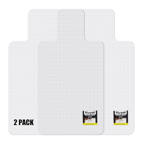 Kuyal Office Chair Mat for Carpet, 2 Pack Heavy Duty Computer Chair Mat | 36''x48"with Lip , Under Desk Protector Carpeted Clear Floors Mat, Easy Chair Movement,Ship Flat - size: 36" X 48" with Lip 2Pack