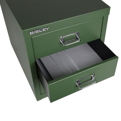 Bisley 3-Drawer Steel MultiDrawer Cabinet - Olive Green - color: Olive Green, size: 3 Drawer