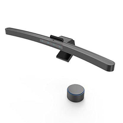 ONWAY Curved Monitor Light Bar with Wireless Remote,Monitor Auto-Dimming and Camera Base,Applicable to All Screens. No Screen Glare,for Home Office - color: Black