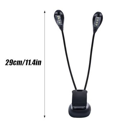 Joyzan Music Stand Light, Clip on LED Book Lights Dual Arm Reading Lamp | Eye Cared 360°Flexible Gooseneck USB Desk Rechargeable Clamp Mini Bed Bookworms Piano Player Travel Orchestra - size: 8 beads