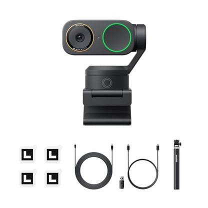 Insta360 Link 2 Pro Creator Bundle – 4K PTZ Webcam for PC/Mac, 1/1.3” Sensor, Low-Light, AI Tracking, HDR, Directional Noise-Canceling Mics, Supports Stream Deck, Zoom, Twitch for Streaming - style: Creator Bundle