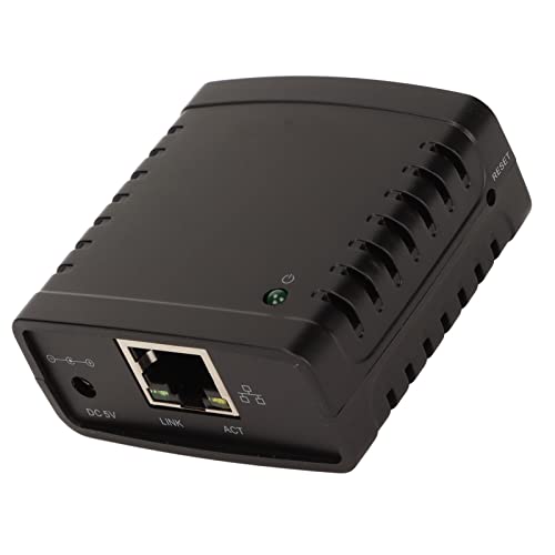 GOWENIC USB Printer Server, Printer Network Sharer, TCP/IP LPR Print Server, Wireless Extender Sharer, 10/100Mbps RJ45 LAN 1 Port USB Ethernet Extension Adapter, 100-240V(#3)