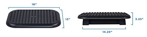 Mount-It Foot Rest Under Desk, 18 x 13 in Adjustable Ergonomic Footrest | 3 Tilt Angles Up to 30 Degrees, Non Slip Foot Stool at Work, Massage Surface, Durable Plastic, Home or Office, Black