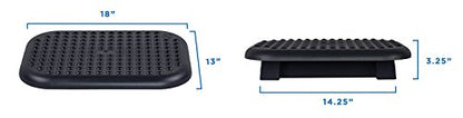 Mount-It Foot Rest Under Desk, 18 x 13 in Adjustable Ergonomic Footrest | 3 Tilt Angles Up to 30 Degrees, Non Slip Foot Stool at Work, Massage Surface, Durable Plastic, Home or Office, Black