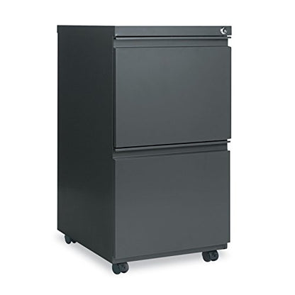 File Pedestal with Full-Length Pull, Left or Right, 2 Legal/Letter-Size File Drawers, Charcoal, 14.96" x 19.29" x 27.75