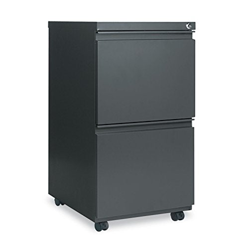 File Pedestal with Full-Length Pull, Left or Right, 2 Legal/Letter-Size File Drawers, Charcoal, 14.96" x 19.29" x 27.75