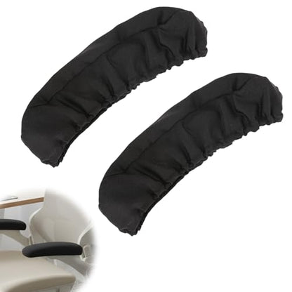 2 PCS Stretch Polyester Office Chair Armrest Covers, Elastic Washable Removable Chair Arm Protector Sleeve, Durable Fabric Arm Cover for Home Office Desk Computer Chair (Black)