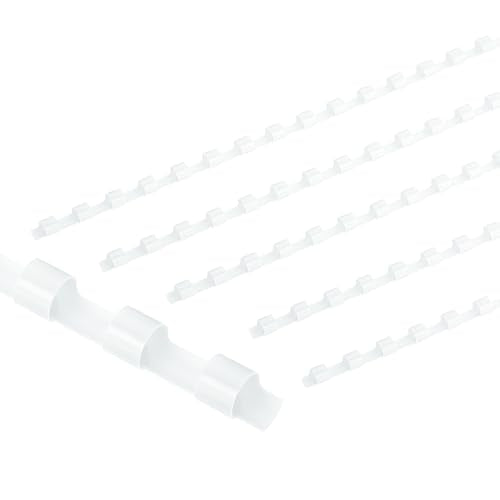 PATIKIL 6mm (1/4") Plastic Binding Combs, 50 Pcs 21 Rings Comb Binding Spines 20 Sheet Capacity Letter Size for Binding Paper Sheets, White - color: White, size: 6mm