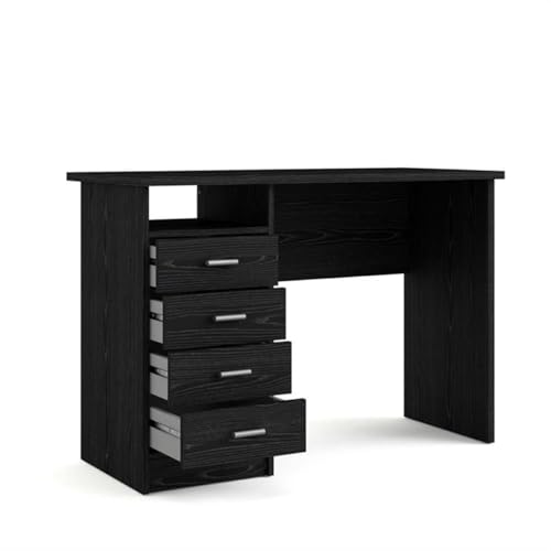 Tvilum Desk with 4 Drawers, Black Woodgrain