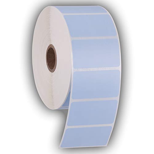 2.25" X 1.25" Direct Thermal Perforated Stickers Labels for Barcodes, Address, Consignment - Compatible with Zebra, Rollo, Godex and More (Blue, 1 ROLL) - color: Blue, size: 1 ROLL