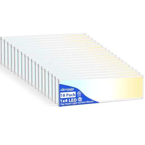 AIKVSXER 18Pack 1x4 LED Flat Panel Light, 6500LM Ultra-Bright, 30-50W White - color: White, size: 1x4ft-18P