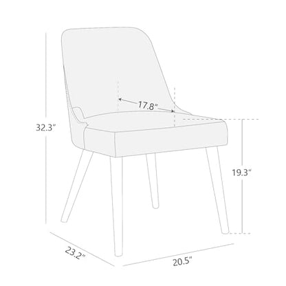 CHITA Mid-Century Modern Dining Chair, Upholstered Fabric Accent Chair for Dining Room, Set of 6, Beige - color: Beige, 6pcs