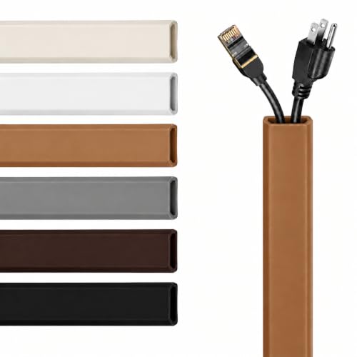 TV Cord Hider – Flexible Wall Cord Cover Slim Design Silicone Cable Raceway - Self Adhesive, Cut to Size Design for Hiding Wires on Wall - Clean Home Setup Cable Concealment (Brown 3 Feet) - color: Brown, size: 3 Feet