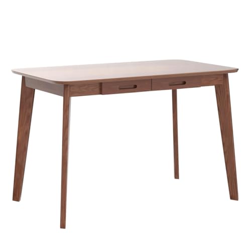 IOTXY Solid Wood Writing Desk - Home Office Laptop Computer Table, Walnut - color: Walnut, size: 100CM