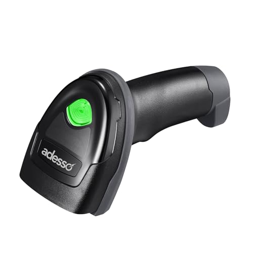 Adesso NuScan 3000 Wireless 2D Barcode Scanner, 3-Mode | Bluetooth/2.4GHz/USB, Handheld CMOS, with Charging Cradle, 12-inch Scan Depth, Made in Taiwan