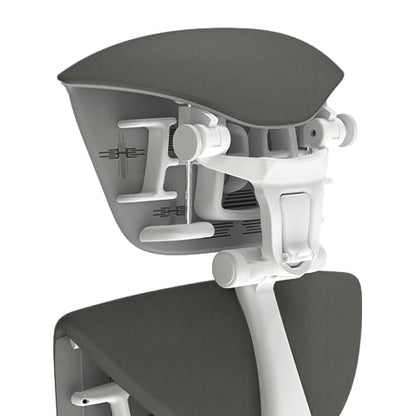 OFFICE LOGIX SHOP Embody Headrest Compatible with Herman Miller Embody Chair (Grey Rythem Fabric/White Frame) - color: Grey Rythem Fabric/White Frame