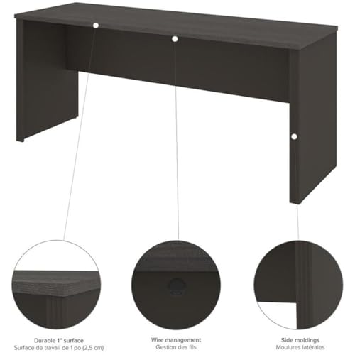 Atlin Designs 6 Piece U-Shaped Computer Desk with Hutch, Bark Gray and Slate Finish, Commercial Grade Particle Board, 66.8" H x 71.1" W x 92.6" D, Reversible Office Workstation with Storage