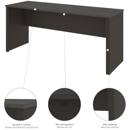 Atlin Designs 6 Piece U-Shaped Computer Desk with Hutch, Bark Gray and Slate Finish, Commercial Grade Particle Board, 66.8" H x 71.1" W x 92.6" D, Reversible Office Workstation with Storage