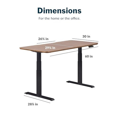Vari Classic Electric Standing Desk – 60x30 – Walnut/Black - color: Walnut Top / Black Legs, size: 60 in x 30 in