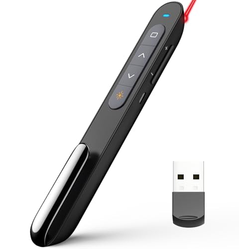 Norwii N76 Rechargeable Presentation clicker for PowerPoint Presentations - color: Red - Rechg. - USB-A