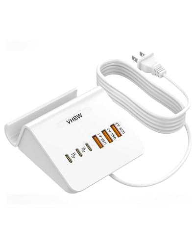 VHBW USB C Charger Block,6 Port 3A and 3C(1Port *USB-C PD20W Fast) Multiple USB Charging Station, USB-C Charging Plug for iPhone 15/15pro/14/13/12,Samsung Galaxy S23/S22/S21,etc(6USB-3A3C-White) - color: Fast Charging USB-3A3C-White
