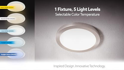 Feit Electric Flush Mount Ceiling Light Slim, Dimmable, 5CCT - 15 in - size: 15in. Downlight