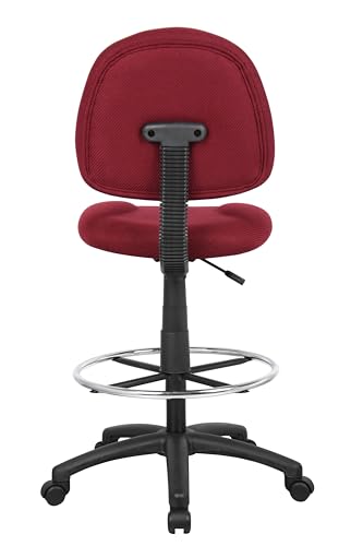 Boss Office Products B1615-BY Ergonomic Works Drafting Chair Without Arms, Burgundy, Mid-Back - color: Burgundy, style: No Arms