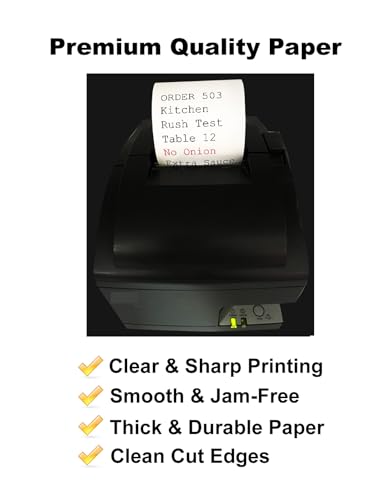 (48 Rolls) 1Ply Bond Receipt Paper Rolls 3 x 150 White Paper for Kitchen Impact Printers TMU200 SRP275 Star SP700 Suitable For Printing Kitchen Tickets and Order receipts 3000LABELS DIRECT - size: 3" 1 Ply 150' Bond, style: 48 Rolls