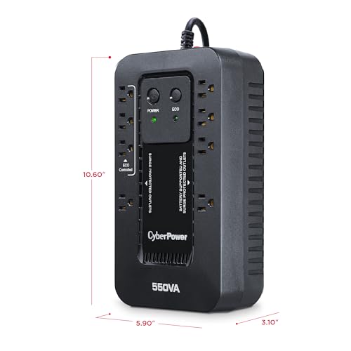 CyberPower EC550G Ecologic UPS Battery Backup and Surge Protector - style: 550VA